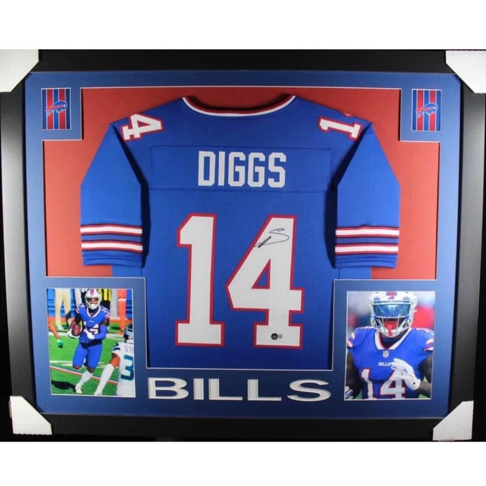 (Value$750)Bills-Stephon Diggs Star WR custom framed 35/42 signed jersey w/COA